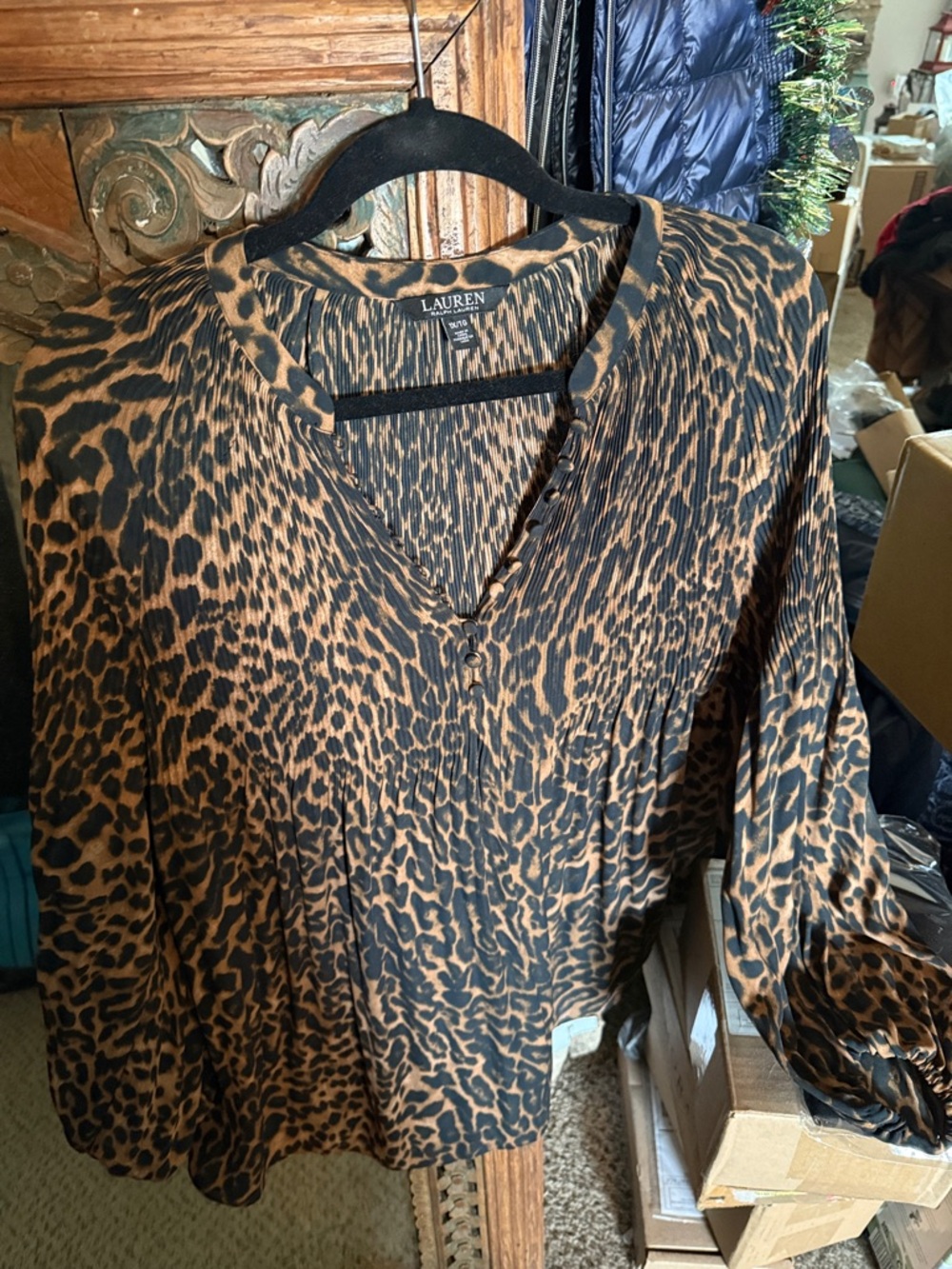 Ralph Lauren 1X Cheetah Leopard Pullover Top